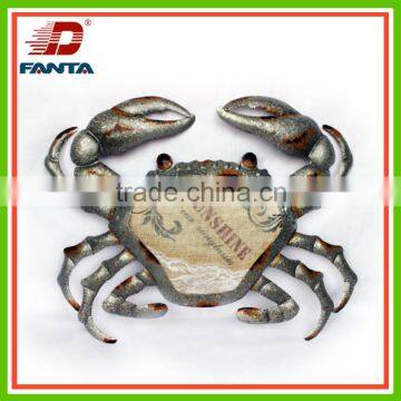 Creative antique finish metal crab for wall art decor