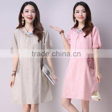 JPSKIRT1605969 Latest Fashion Ladies Short Sleeve Casual Retro Dress