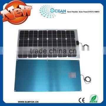 75w semi flexible solar panel made with monocrystalline silicon cells