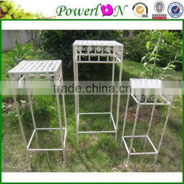 Classical White Vintage Antique Wrough Iron S/3 Square Plant Stand For Home Decoration Patio TS05 G00 X00 PL08-4908