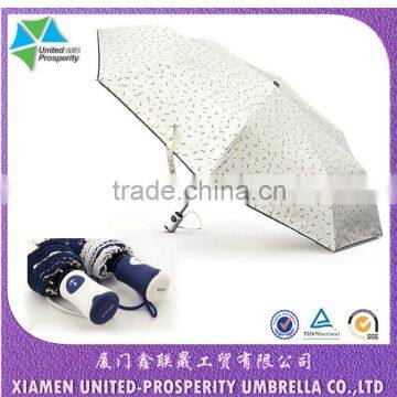 Marine Navy anchor printed 3-fold automatic telescopic aluminium umbrella