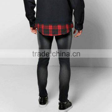 Skinny Fashion Black Good Quality Mens Biker Jeans(JXA122 ) photo-2