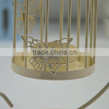 2015 New Design Retro European-style Bird Cage Metal Decorative Candle Holder With Butterfly photo-3