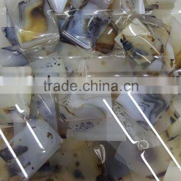 Rectangle-shaped Polished Agate Stone Slab Pendants photo-3