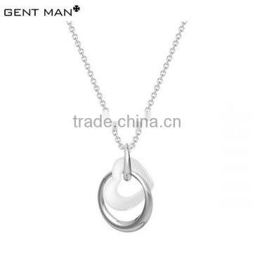 stainless steel ceramic pendant necklace double neckalce heart shape necklace