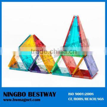 Playmags Clear Colors Magnetic Tiles Building Set 100 Piece Set for kids