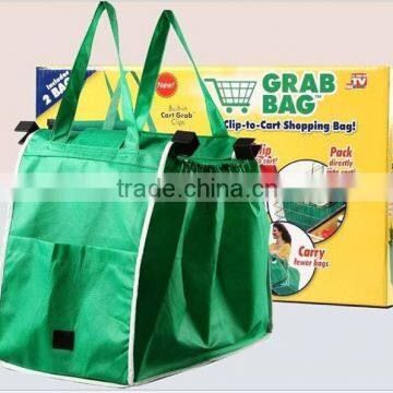recyclable foldable shopping trolley bag with plastic handle