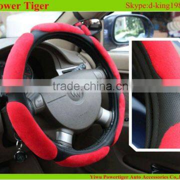 Red Suede Steering Wheel Cover