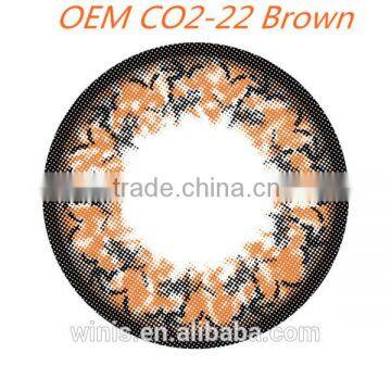 2014 Korea new cheap plano OEM CO2-22 Brown color contact lens hot sale