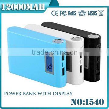 new product in china market of electronic usb power bank for12000mah portable power bank