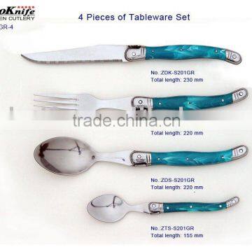 Plastic Handle 4Pcs Laguiole Western Flatware Set colored Flatware Sets