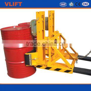 Forklift Attachment Two Oil Drum lifting Clamp for Handler Iron or Plastic Drums