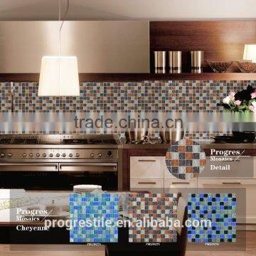 blue mix glass mosaic tile , modern house mosaic design for wall decoration (PM230274--276)