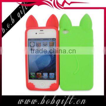 ko ko cat style silicone cell phone case for iphone4