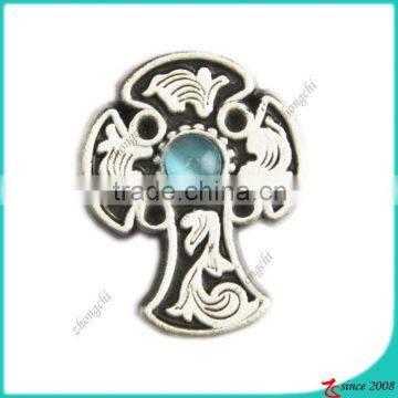 Zinc Alloy Metal 10MM Turquoise Cross Slide Charm