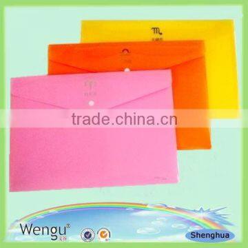 2015 YiWu customized pink waterproof pp file folder ,simple file bag supplier and manufacture