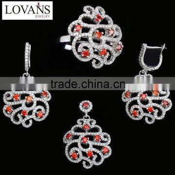 Earrings Jewelry Set Colored Stones China Wholesale Fashion Jewelry Hot Sale Set TZ-0254