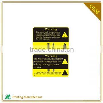 Custom Printed Dangerous Fire Resistant Warning Sign Sticker Label