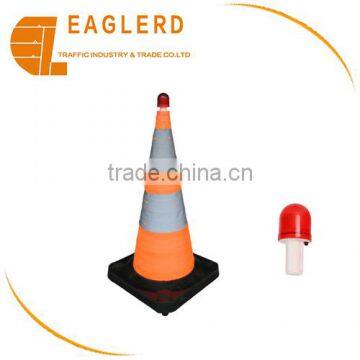 75cm rubber base LED collapsible traffic cone