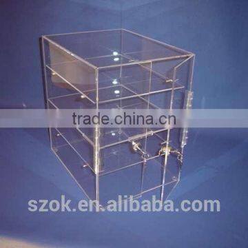 creative design clear layered acrylic two doored display case with lock hot selling