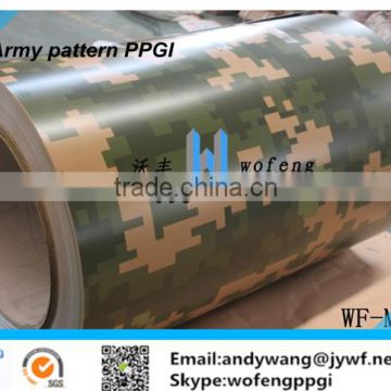 Army pattern printed PPGI steel sheet in roll