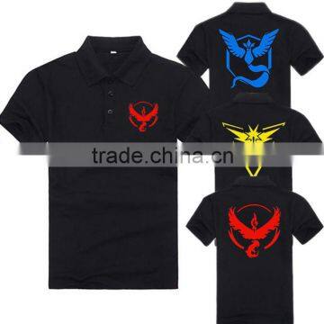 Wholesale Men's Black Pokemon Go Polo Shirts Polo Pique Shirt