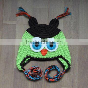 Toddler Baby Crochet Owl Ear Flat Beanie Hat FCK-119140850