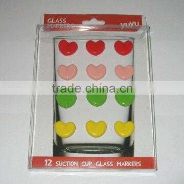 heart shape silicone wine glass markers