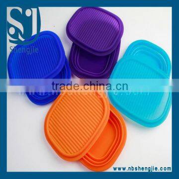 Trade Assurance rectangular portable silicone folding lunch box/collapsible silicone lunch box