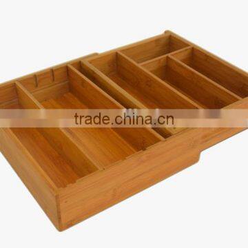 DT020/Bamboo Adjustable Drawer Organizer,Utensil-Cutlery Utility Drawer Organizer photo-4