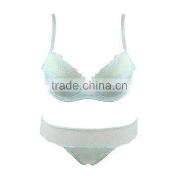 ladies woman satin lace bra and panty light color