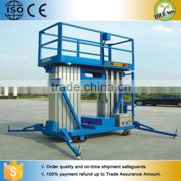 Good Quality 10 Meter 0.25 Ton Triple Post Aluminium Alloy Lifting Platform