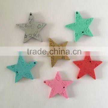 Colorful polyresin mini star with glitter christmas decoration DIY material xmas gifts for home decoration or party