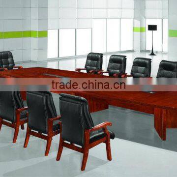 Long shaped wooden conference table