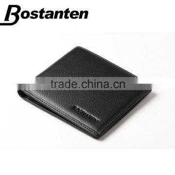 Black Simple Plain Cowhide Leather Men Pocket Hand Purse photo-4