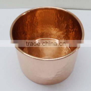 Copper Candle Jar Bowl Hammered