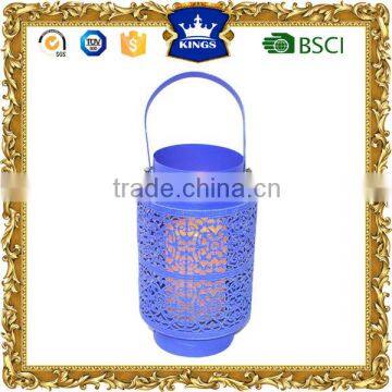 Hanging blue Flower lamps candle lanterns with LED candle