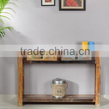 Recycled wood console table