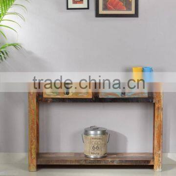 Recycled wood console table