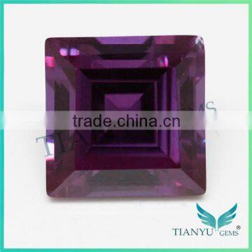 2015 HOT SALE artificial gem wholesale loose gemstones 46# square shape color change sapphire gemstone