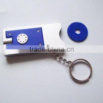 led euro coin holder keychain