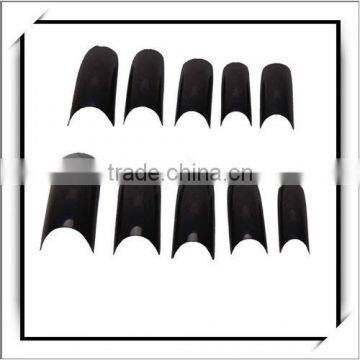 100pcs Black Acrylic French False Nail Half Tips Box Package