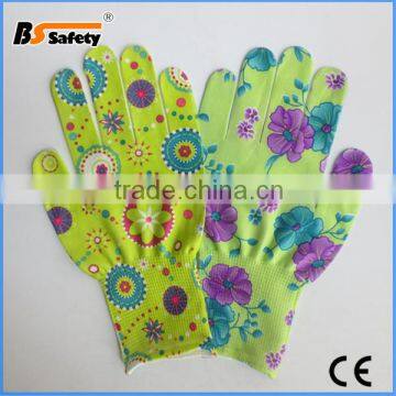 BSSAFETY cheap flower pattern garden work glove