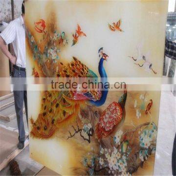 Hand Painted Engraved Art Glass