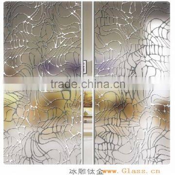 frosted titanium transparent interior door glass