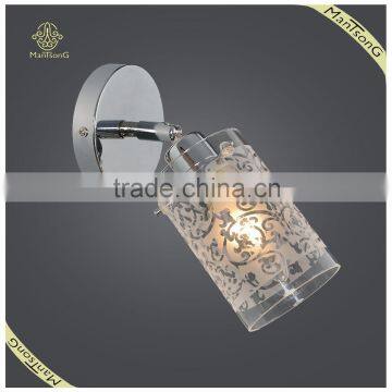 Chromed Decorative Modern Glass Wall Lamp Iron Base, Lighting Fixtures Wall Lamp