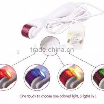 Stainless steel vibration derma roller led photon dermaroller with 5 colors in 1 DNS70