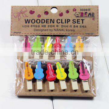 Customize Wood Crafts Christmas Wood Clip in top closure12pcs/set Wooden Pegs