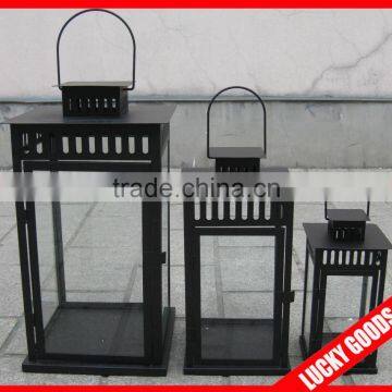 rotary outdoor decorative hurricane candle holder in black color