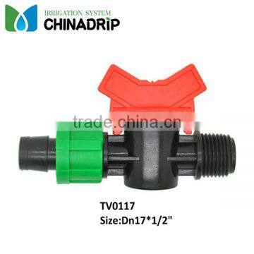 drip tape fittings Mini Valve male thread Fitting Joiner for drip tape irrigation